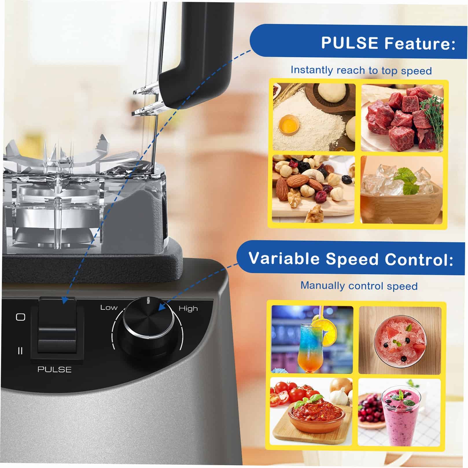 Homgeek Healthy Professional Blender Handy Pantry Mate